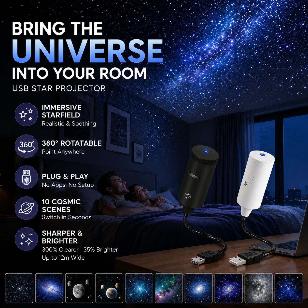 Devareon®2026 HOT SALE🥳💞Plug-and-Play HD Galaxy Projector Night Light🥳50,000+ Happy Users