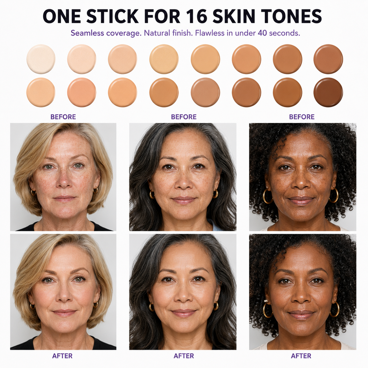 🔥48% OFF | 2026 Upgraded 2-in-1 Color-Adapting Foundation Stick💕Lightweight, Natural Coverage | Devareon®