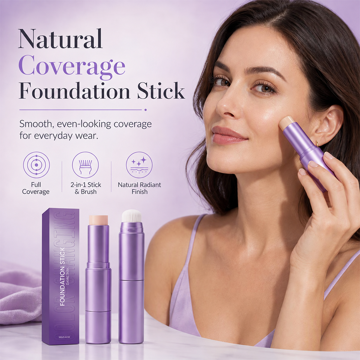 upsell✨2-in-1 Foundation Stick with Built-in Brush | Devareon®
