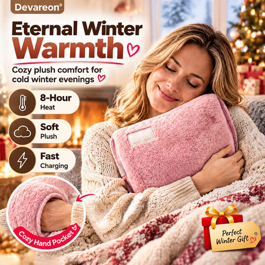 🧸 Rechargeable Electric Hot Water Bottle – Soft Plush Hand Warmer for Cosy Winter Comfort | Devareon®
