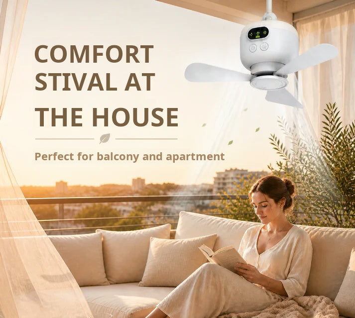 Devareon®⏳🔥LIMITED-TIME 50% OFF! 🌬️ Rechargeable Ceiling Fan with LED Light – Cool & Bright Anywhere ✨