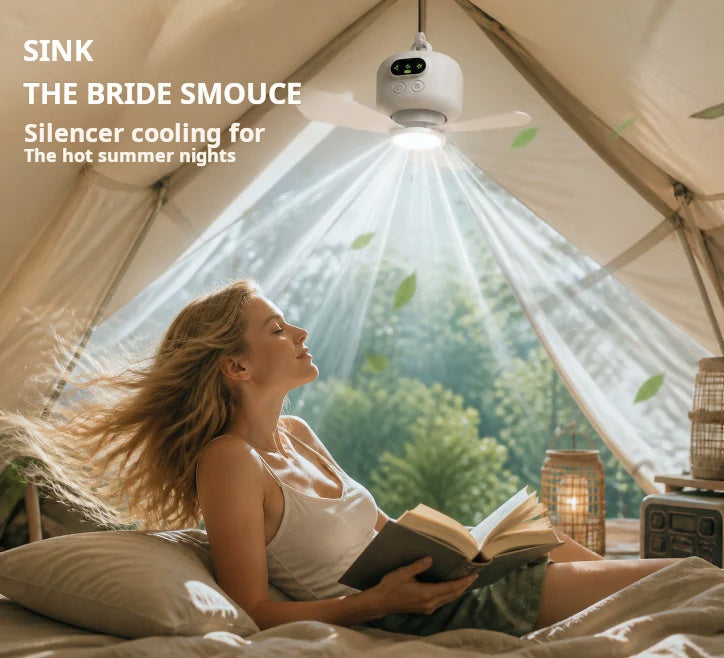 Devareon®⏳🔥LIMITED-TIME 50% OFF! 🌬️ Rechargeable Ceiling Fan with LED Light – Cool & Bright Anywhere ✨