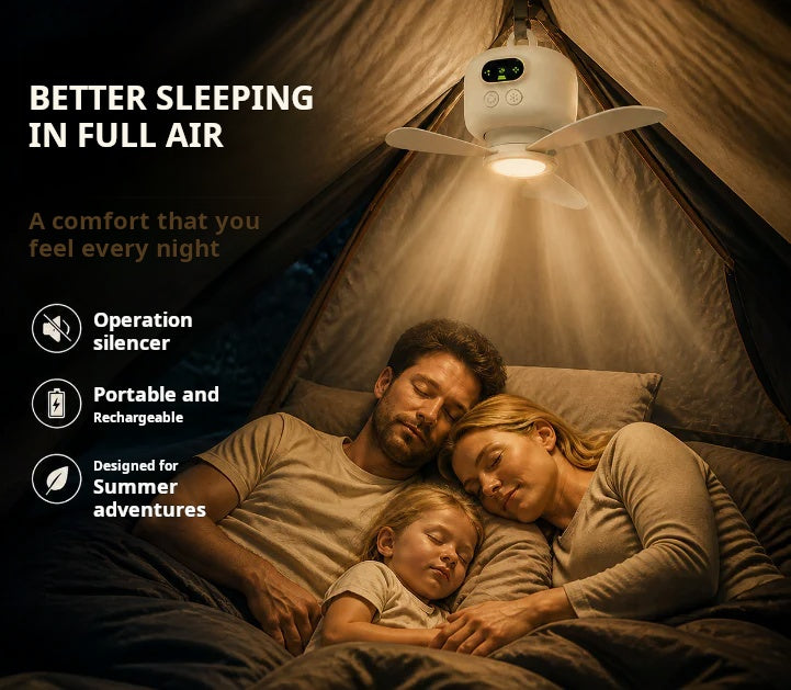 Devareon®⏳🔥LIMITED-TIME 50% OFF! 🌬️ Rechargeable Ceiling Fan with LED Light – Cool & Bright Anywhere ✨