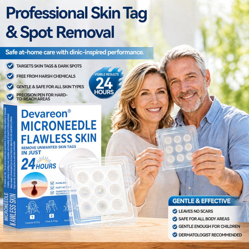 🌿Botanical Microneedle Hydrocolloid Patches — Targeted At-Home Skincare for Small Areas of Concern | For Moles, Acne, Flat Warts, Skin Tags, Wrinkles, Scars & Blemishes| Devareon®