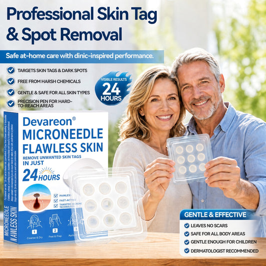 🌿Botanical Microneedle Hydrocolloid Patches — Targeted At-Home Skincare for Small Areas of Concern | For Moles, Acne, Flat Warts, Skin Tags, Wrinkles, Scars & Blemishes| Devareon®