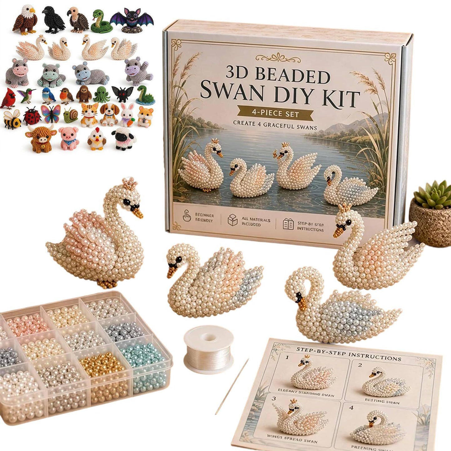 Devareon®🔥Hot Sale - 50% OFF🔥🏆Limited Time Sale 49% OFF🧵✨Petite 3D Beaded Animal Craft Kit