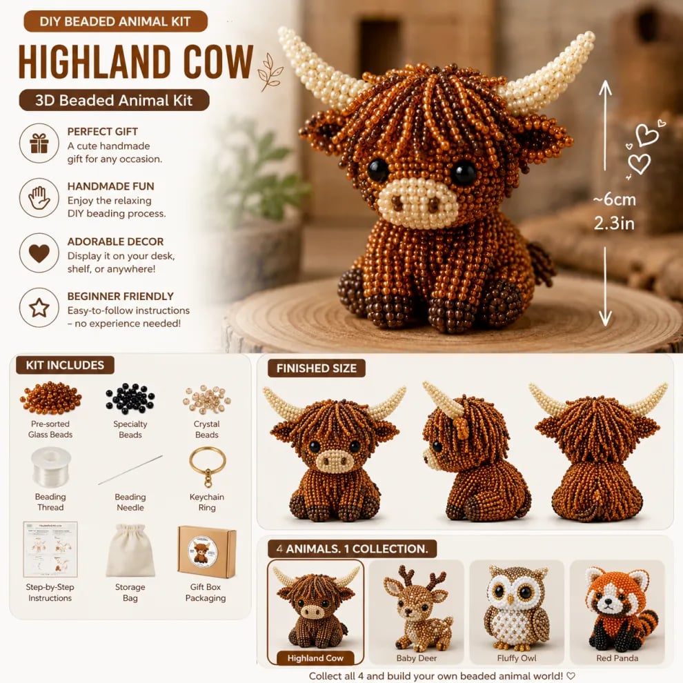 Devareon®🔥Hot Sale - 50% OFF🔥🏆Limited Time Sale 49% OFF🧵✨Petite 3D Beaded Animal Craft Kit