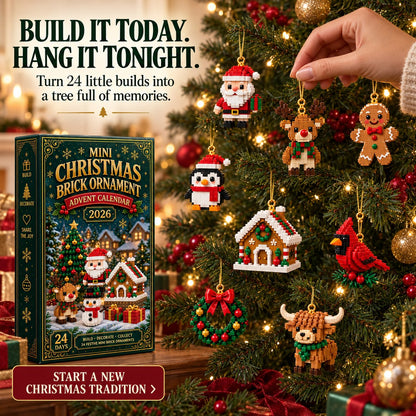 ⏳ Last day to save 40% – 🎄 24-Day Mini Christmas Ornament Advent Calendar | 24 unique festive buildable designs with hanging loops—perfect for decorating Christmas trees, wreaths, and holiday displays 🧱