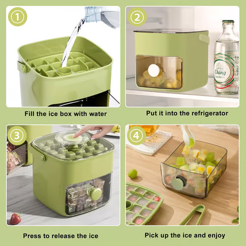 Devareon®🧊Portable Ice Maker with Lid and Storage Box (48 cubes)