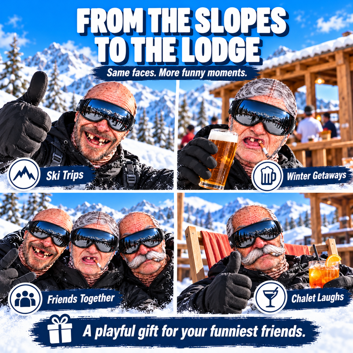 🤣❄️ Funny Realistic Face Ski Mask – Hilarious Winter Balaclava for Skiing, Snowboarding, Parties & Outdoor Fun! 🎿🔥| Devareon®