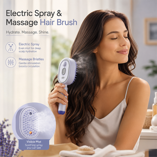 Devareon® 🥳 Electric Spray & Massage Hair Brush