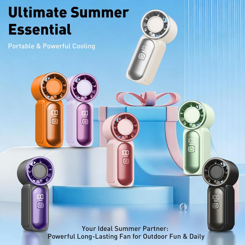 Devareon®🥳2026 HOT SALE🥳50K+ SOLD!❄️  Turbo Handheld Fan – 16900 RPM, 6 speeds, LED display. 3000mAh battery, 10.7hrs cooling. Pocket‑sized power!