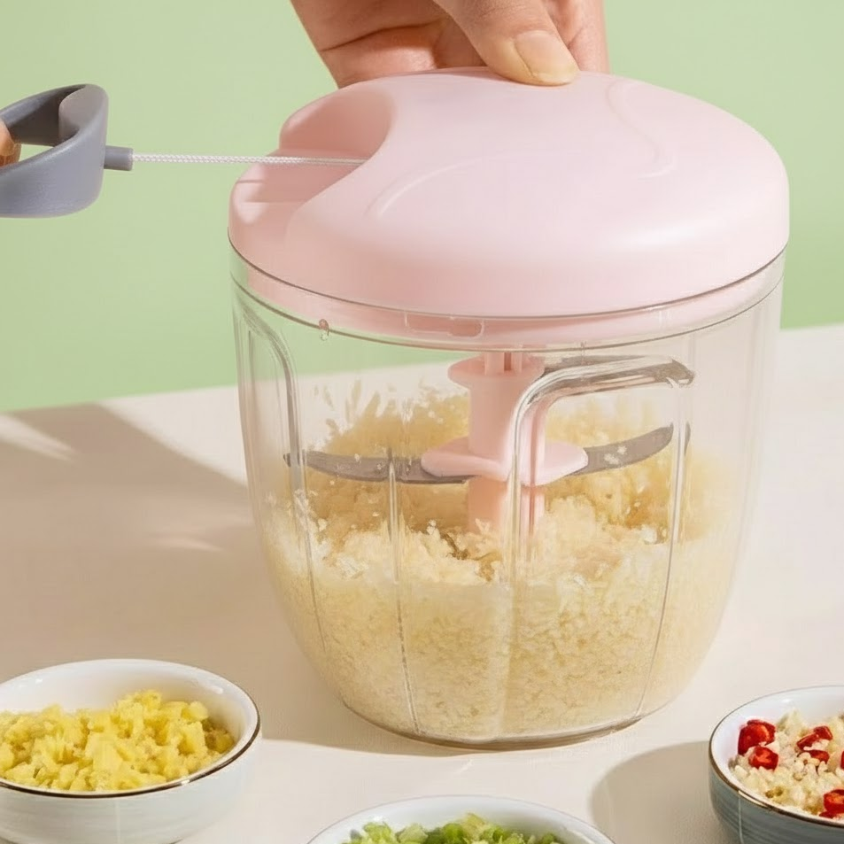 Devareon®Multi-Function Garlic Crusher & Manual Food Chopper – Meat Grinder, Masher & Baby Food Mixer