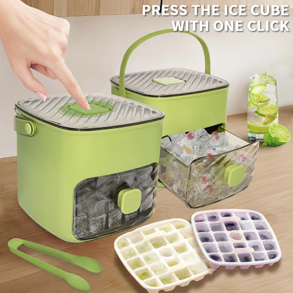 Devareon®🧊Portable Ice Maker with Lid and Storage Box (48 cubes)