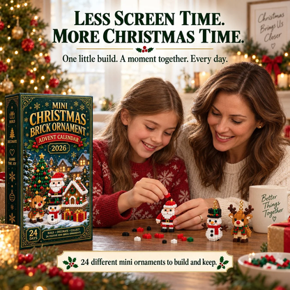 ⏳ Last day to save 40% – 🎄 24-Day Mini Christmas Ornament Advent Calendar | 24 unique festive buildable designs with hanging loops—perfect for decorating Christmas trees, wreaths, and holiday displays 🧱