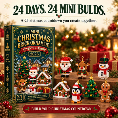 ⏳ Last day to save 40% – 🎄 24-Day Mini Christmas Ornament Advent Calendar | 24 unique festive buildable designs with hanging loops—perfect for decorating Christmas trees, wreaths, and holiday displays 🧱
