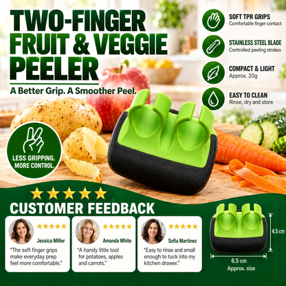 🔥 2026 New Arrivals | 🥕 Ergonomic Two-Finger Peeler – Effortless Fruit & Vegetable Peeling, Less Waste & More Convenience | Devareon®