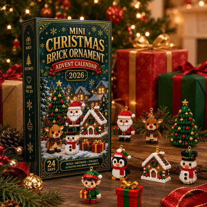 ⏳ Last day to save 40% – 🎄 24-Day Mini Christmas Ornament Advent Calendar | 24 unique festive buildable designs with hanging loops—perfect for decorating Christmas trees, wreaths, and holiday displays 🧱