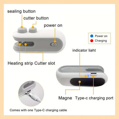 ⏳Mini Bag Sealer with Cutter and Magnet-Devareon®