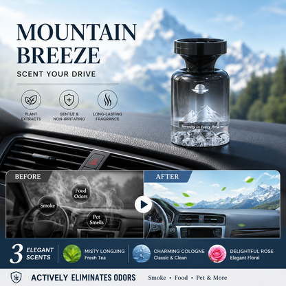 Devareon® 🥳 40% OFF!🚗 110ml Long-Lasting Car Air Freshener – Natural plant extracts, eliminates smoke & pet odours. Weeks of freshness. Mountain design. Breath easy! 💨✨