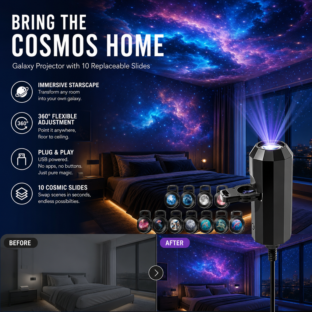Devareon®🥳Plug-and-Play HD Galaxy & Ocean Projector Night Light🥳50,000+ Happy Users