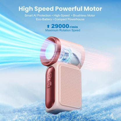 Devareon®🥳2026 HOT SALE🥳50K+ SOLD!❄️  Turbo Handheld Fan – 16900 RPM, 6 speeds, LED display. 3000mAh battery, 10.7hrs cooling. Pocket‑sized power!