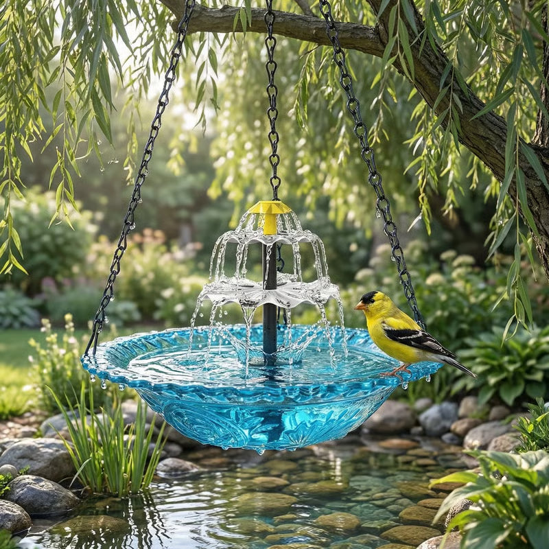 upsell🔥🔥2026 Spring Sale 40% Off--🐦Solar Cascade Hanging Bird Bath Fountain  -Devareon®