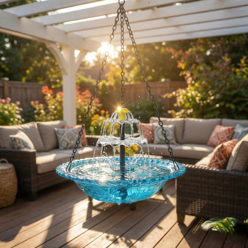 upsell🔥🔥2026 Spring Sale 40% Off--🐦Solar Cascade Hanging Bird Bath Fountain  -Devareon®