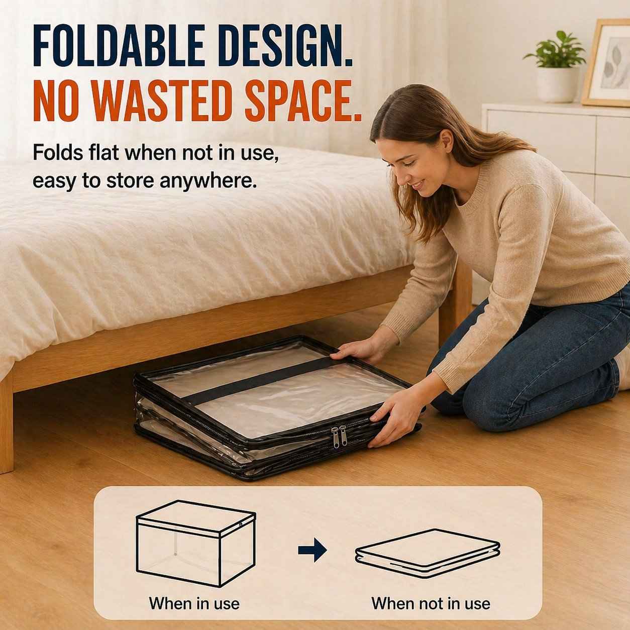 Devareon®⏰Final 40% OFF Sale🏠Clear Foldable Storage Box📦 Perfect for Clothes, Toys, Books & More ✨