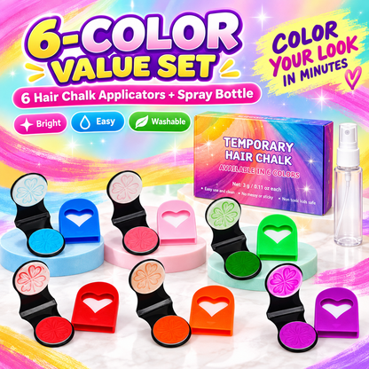 🌈 12-Color Temporary Hair Chalk Applicator Set – Perfect for Parties, Festivals & Holiday Looks| Devareon®