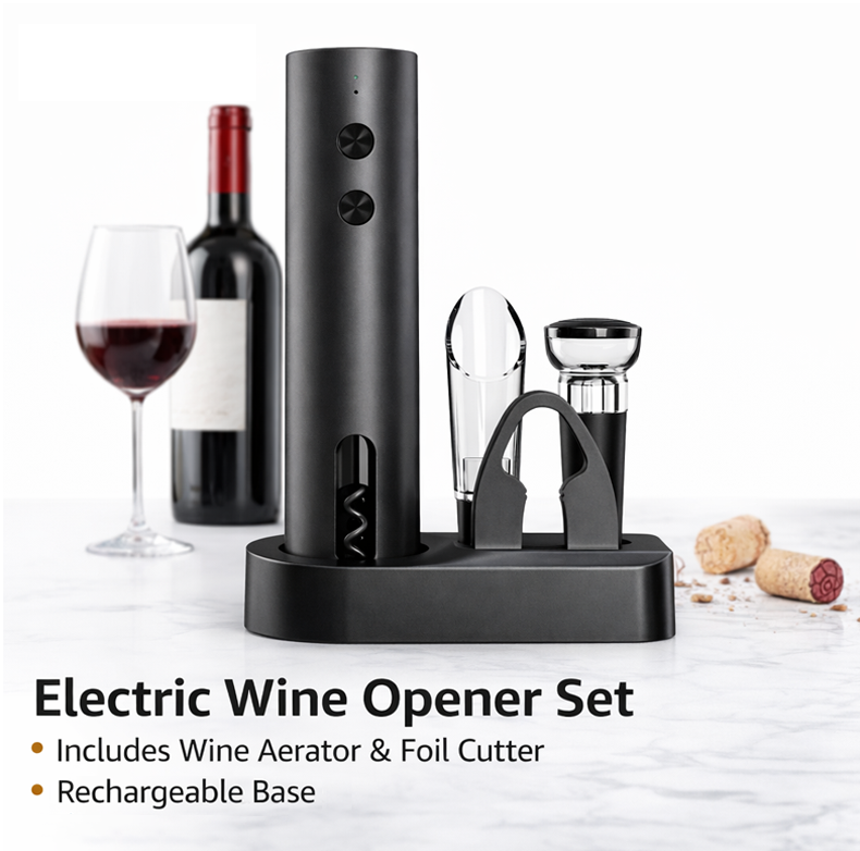 Devareon®🍷 Electric Wine Opener – One-Touch Automatic Corkscrew with USB Rechargeable Battery