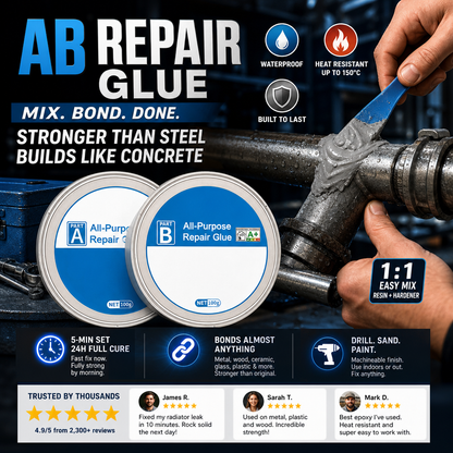 Devareon® 🔥 Limited-time Offer: 40% OFF | AB Super Glue: Brings broken items back to life – strong yet flexible, won’t crack!