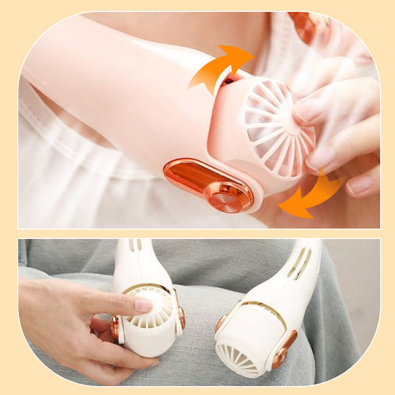 Devareon® 🥳2026 HOT SALE🥳💞50K+ SOLD!🍃 Neck Air Conditioner Fan – Ultra‑quiet, 360° rotating, 3 speeds. Hands‑free cooling, long battery. Summer essential! 😎🌬️