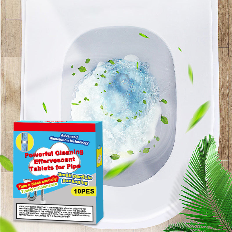🔥40% OFF ❤️Powerful Cleaning Effervescent Tablets for Pipe🫧, Fast Dissolve Hair Grease Clogs✨, Deodorizing Antibacterial Pipe Cleaner for Sink Toilet Floor Drain🏠 — Devareon®