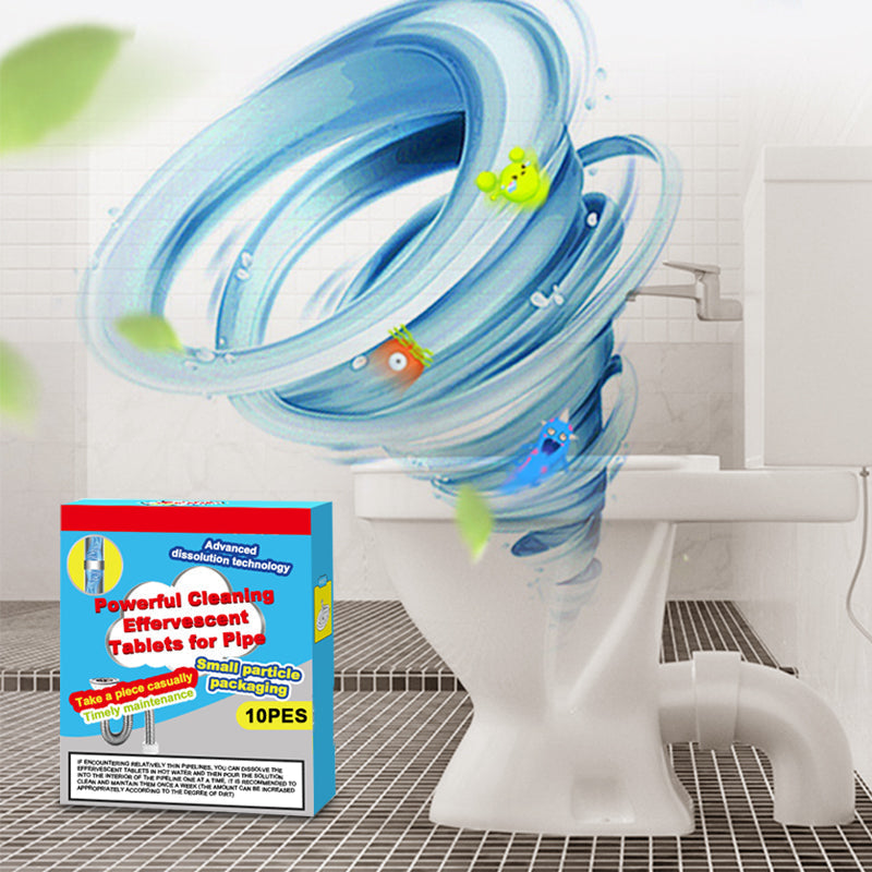 🔥40% OFF ❤️Powerful Cleaning Effervescent Tablets for Pipe🫧, Fast Dissolve Hair Grease Clogs✨, Deodorizing Antibacterial Pipe Cleaner for Sink Toilet Floor Drain🏠 — Devareon®