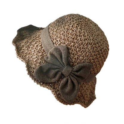 🌞 Elegant Woven Straw Sun Hat with Bow – Breathable, Foldable & Perfect for Beach & Travel 👒-Devareon®