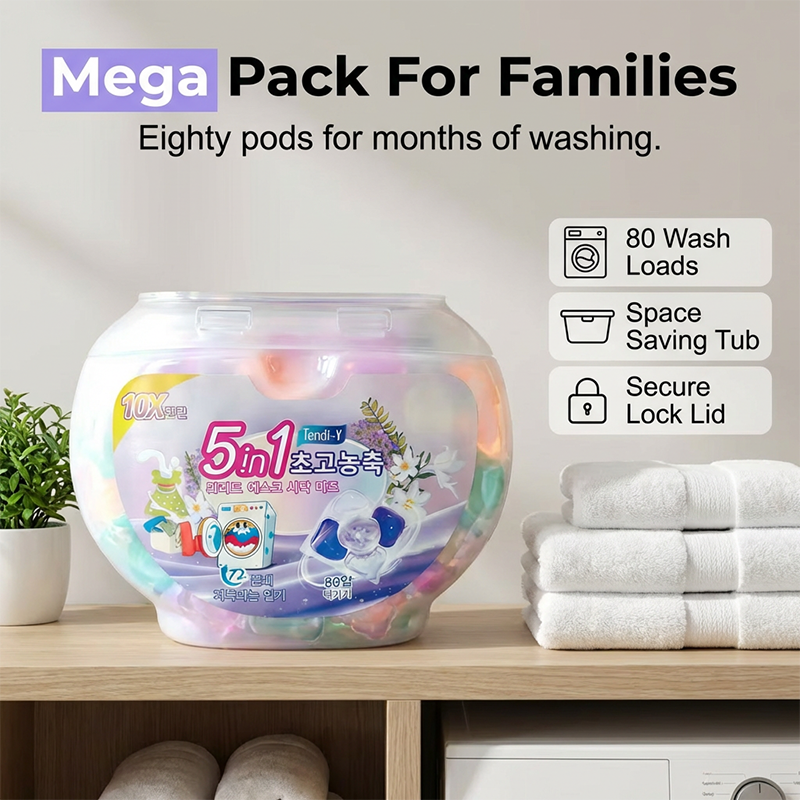 Devareon®✨2026 Hot Sale 40% OFF🔥5-in-1 White Musk Laundry Detergent Pods (80PCS)