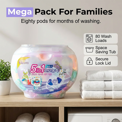 Devareon®✨2026 Hot Sale 40% OFF🔥5-in-1 White Musk Laundry Detergent Pods (80PCS)