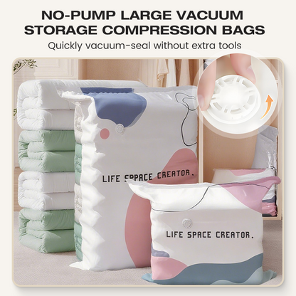 Devareon®🧳💨 40% OFF! No‑Pump Vacuum Storage Bags – Press & seal, no pump needed. Saves 80% space, keeps clothes dry & dust‑free. Perfect for bulky bedding & off‑season gear. 🛏️🗄️