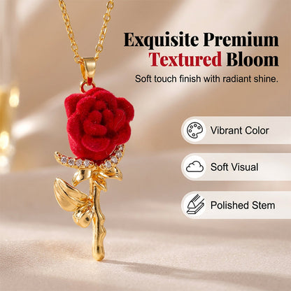 Devareon® Elegant Red Rose Pendant Necklace