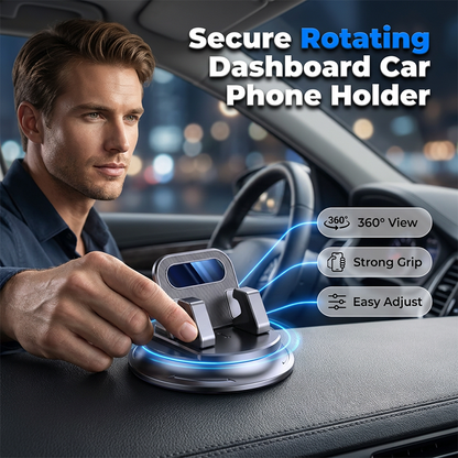 Devareon® 🚗 40% OFF NOW!📱 Rotating Dashboard Car Phone Holder – 360° Adjustable & Anti-Slip – Hands-Free Phone Mount 🛡️