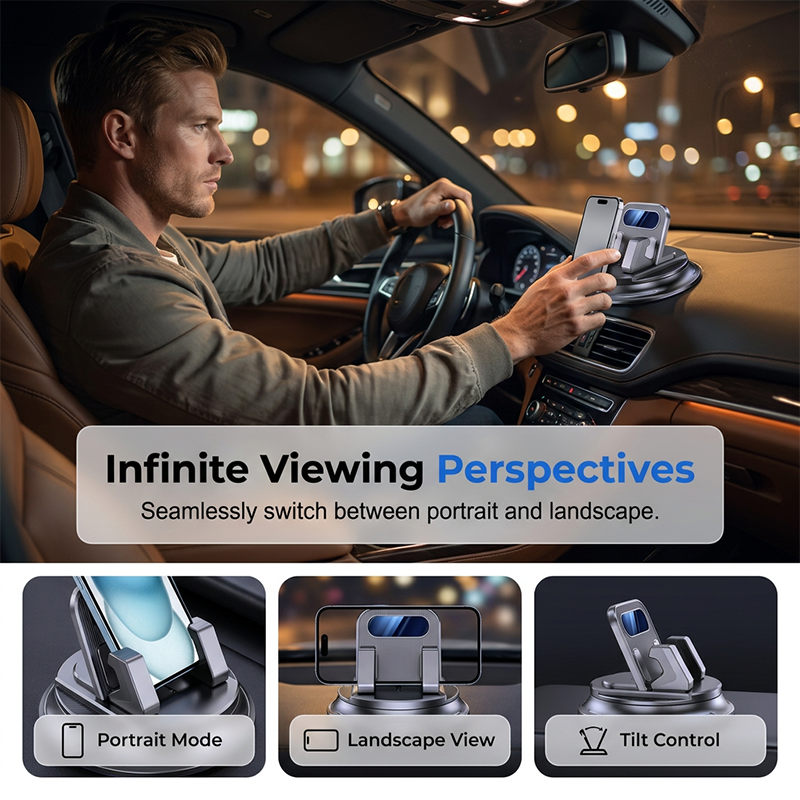 Devareon® 🚗 40% OFF NOW!📱 Rotating Dashboard Car Phone Holder – 360° Adjustable & Anti-Slip – Hands-Free Phone Mount 🛡️