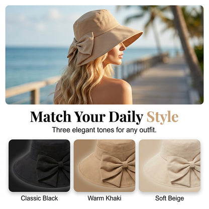 Devareon® Women's Bowknot Wide Brim Sun Protective Hat