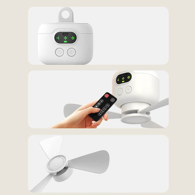 Devareon®⏳🔥LIMITED-TIME 50% OFF! 🌬️ Rechargeable Ceiling Fan with LED Light – Cool & Bright Anywhere ✨