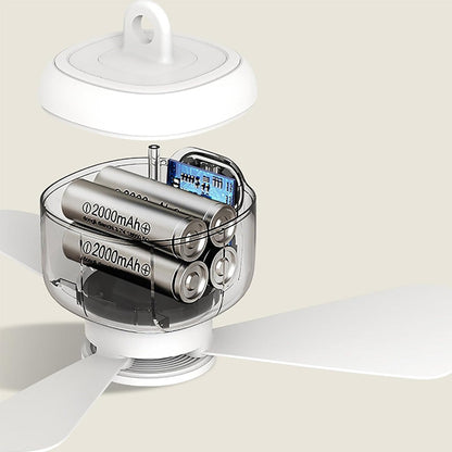 Devareon®⏳🔥LIMITED-TIME 50% OFF! 🌬️ Rechargeable Ceiling Fan with LED Light – Cool & Bright Anywhere ✨
