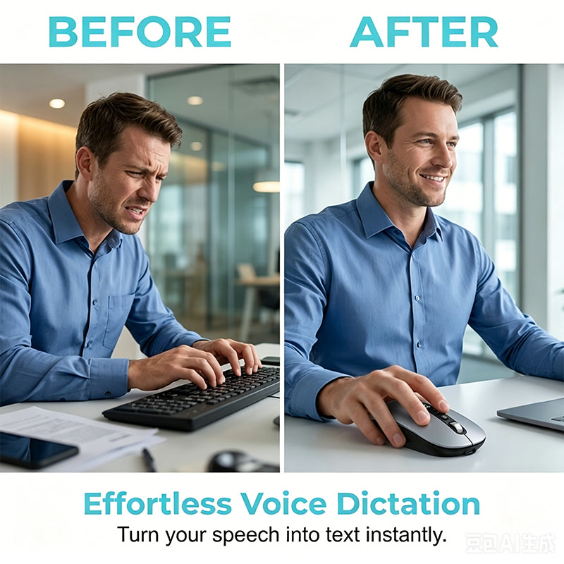 Devareon® 🖱️ LIMITED-TIME 50% OFF! 💥 AI Smart Voice Wireless Mouse – 1600 Words/Min, Translation Hub, Ergonomic ✨