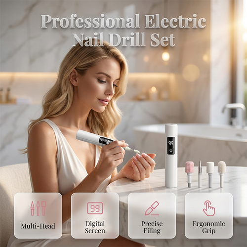 🥳2026 HOT SALE💅50% OFF! Professional Electric Nail Polisher – Smooths thick nails, Multiple heads for shaping & buffing---Devareon®