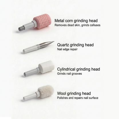 🥳2026 HOT SALE💅50% OFF! Professional Electric Nail Polisher – Smooths thick nails, Multiple heads for shaping & buffing---Devareon®