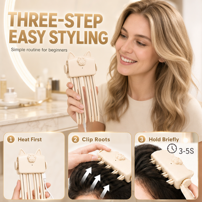 🎉48K+ Sold 💇 Wireless Heated Volumizing Root Lift Clip✨Portable Travel Hair Styling Tool for Flat Fine Hair— Devareon®