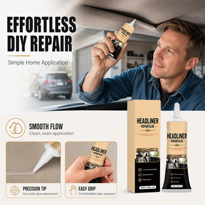 🎉49K+ Sold 🚗 Sagging Car Headliner Repair Glue ✨ Strong Waterproof Adhesive for Quick DIY Interior Restoration — Devareon®